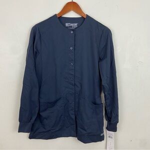 Greys Anatomy By Barco Medium 4 Pocket Snap Button Scrub Jacket Steel